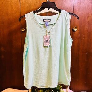 Stella Parker Island Collection Soft Green Tank Top